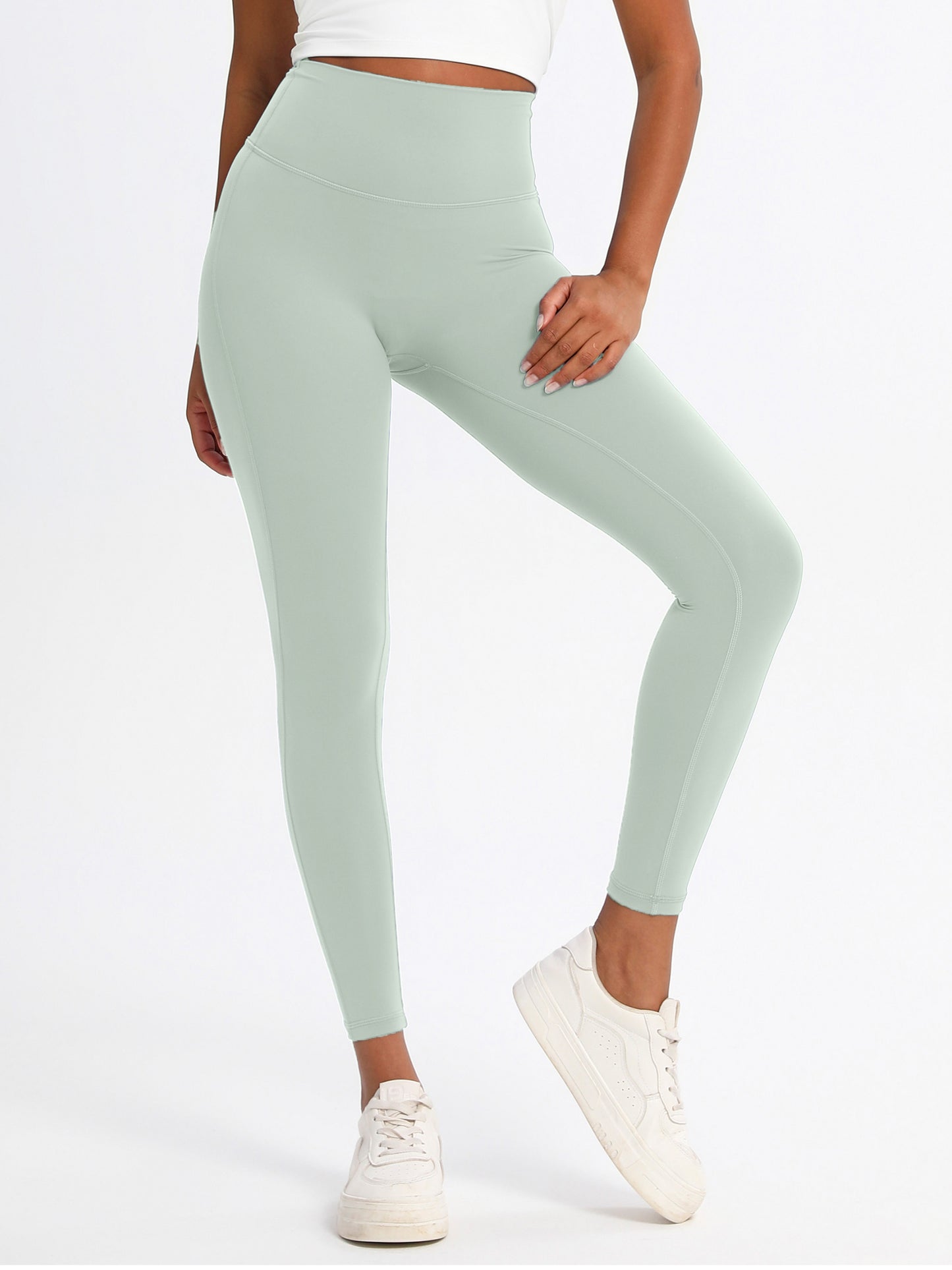 Keeper High-Elasticity Nylon Yoga Pants with Waist Lifting
