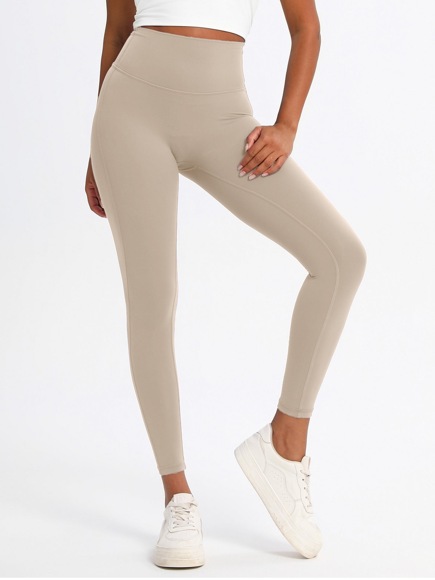 Keeper High-Elasticity Nylon Yoga Pants with Waist Lifting