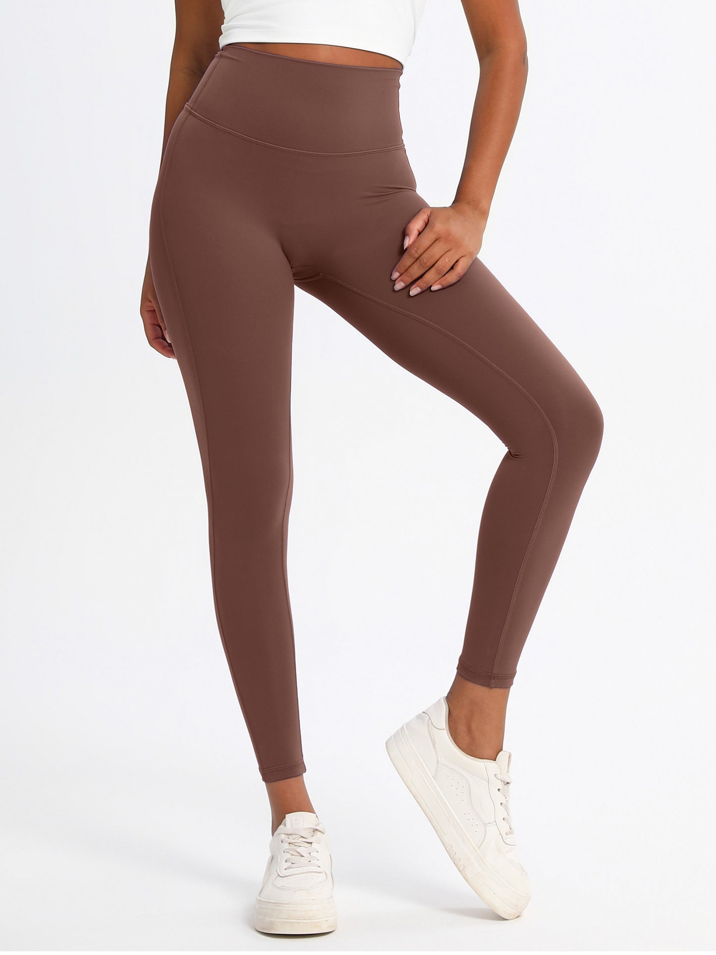 Keeper High-Elasticity Nylon Yoga Pants with Waist Lifting