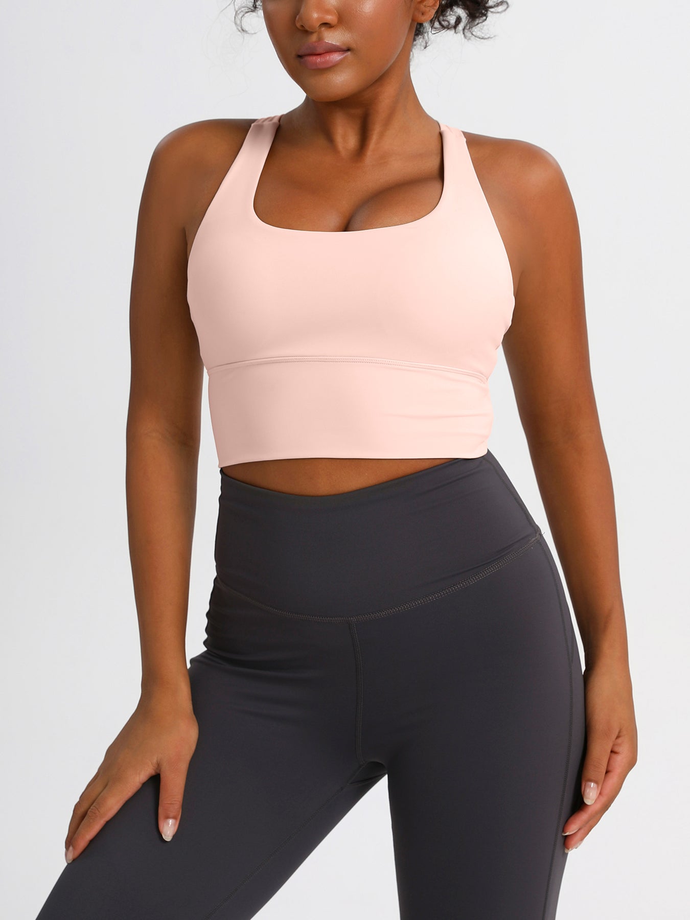 keeper    Nude-feel Cross-back Women's Yoga & Running Sports Bra