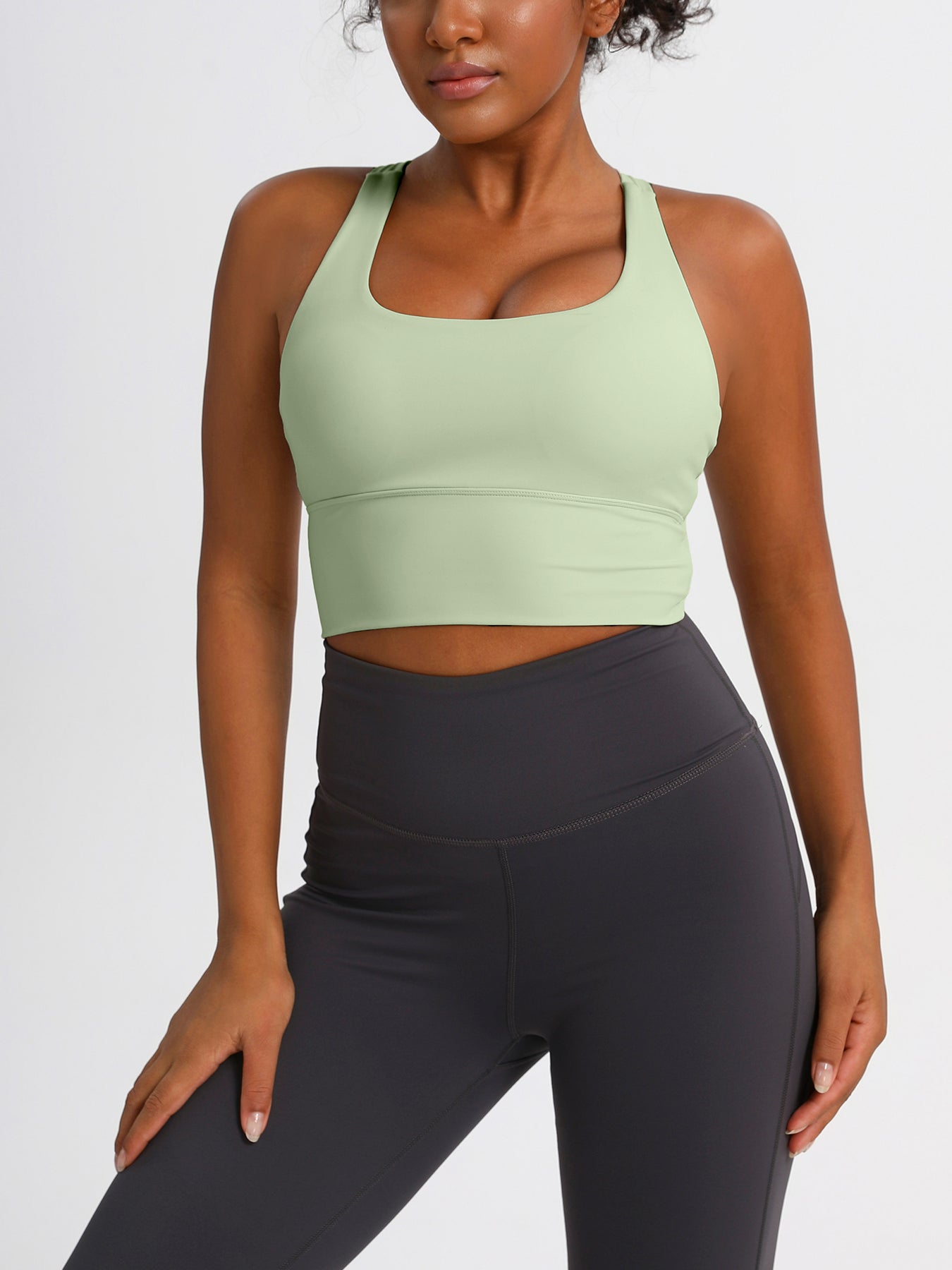 keeper    Nude-feel Cross-back Women's Yoga & Running Sports Bra