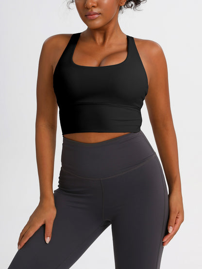 keeper    Nude-feel Cross-back Women's Yoga & Running Sports Bra