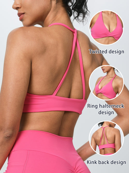 keeper  Nude - feel Cross - back Yoga Sports Bra