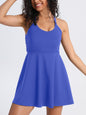 Keeper Cross-Back Tennis Dress with Built-in Shorts