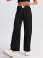 keeper  High - waisted Hip - lifting Wide - leg Straight Pants
