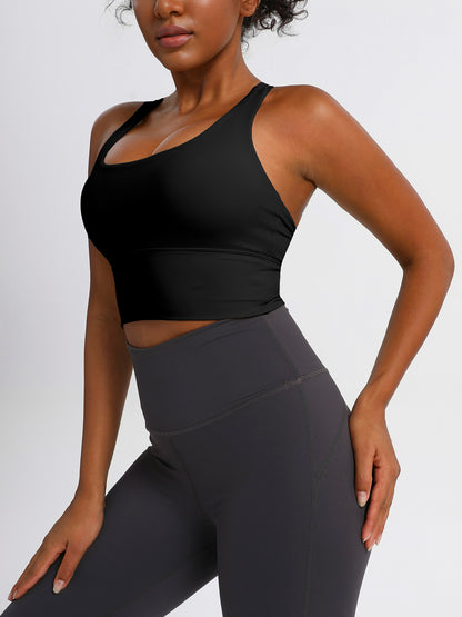 keeper    Nude-feel Cross-back Women's Yoga & Running Sports Bra