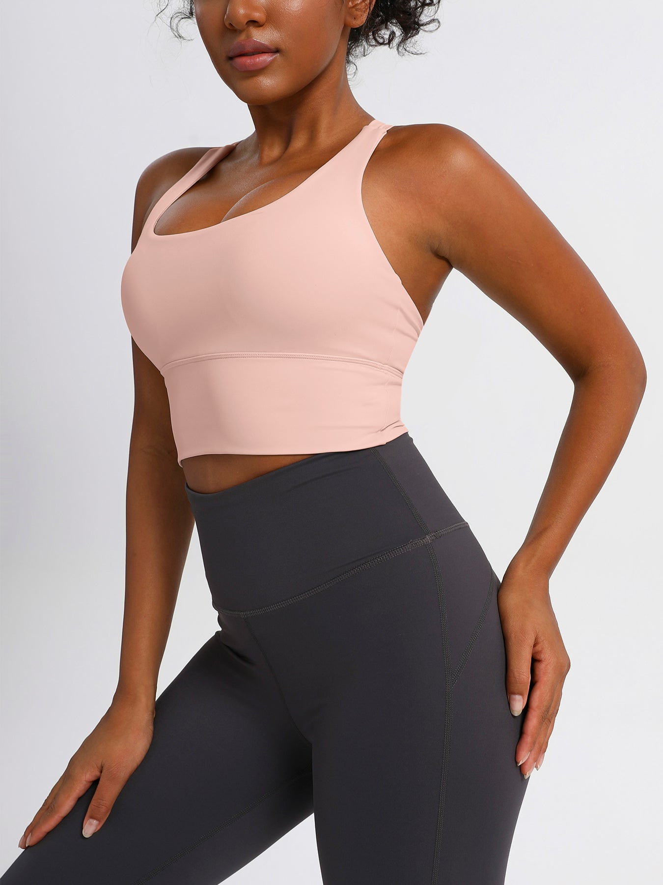 keeper    Nude-feel Cross-back Women's Yoga & Running Sports Bra