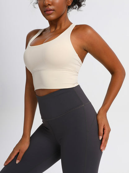 keeper    Nude-feel Cross-back Women's Yoga & Running Sports Bra