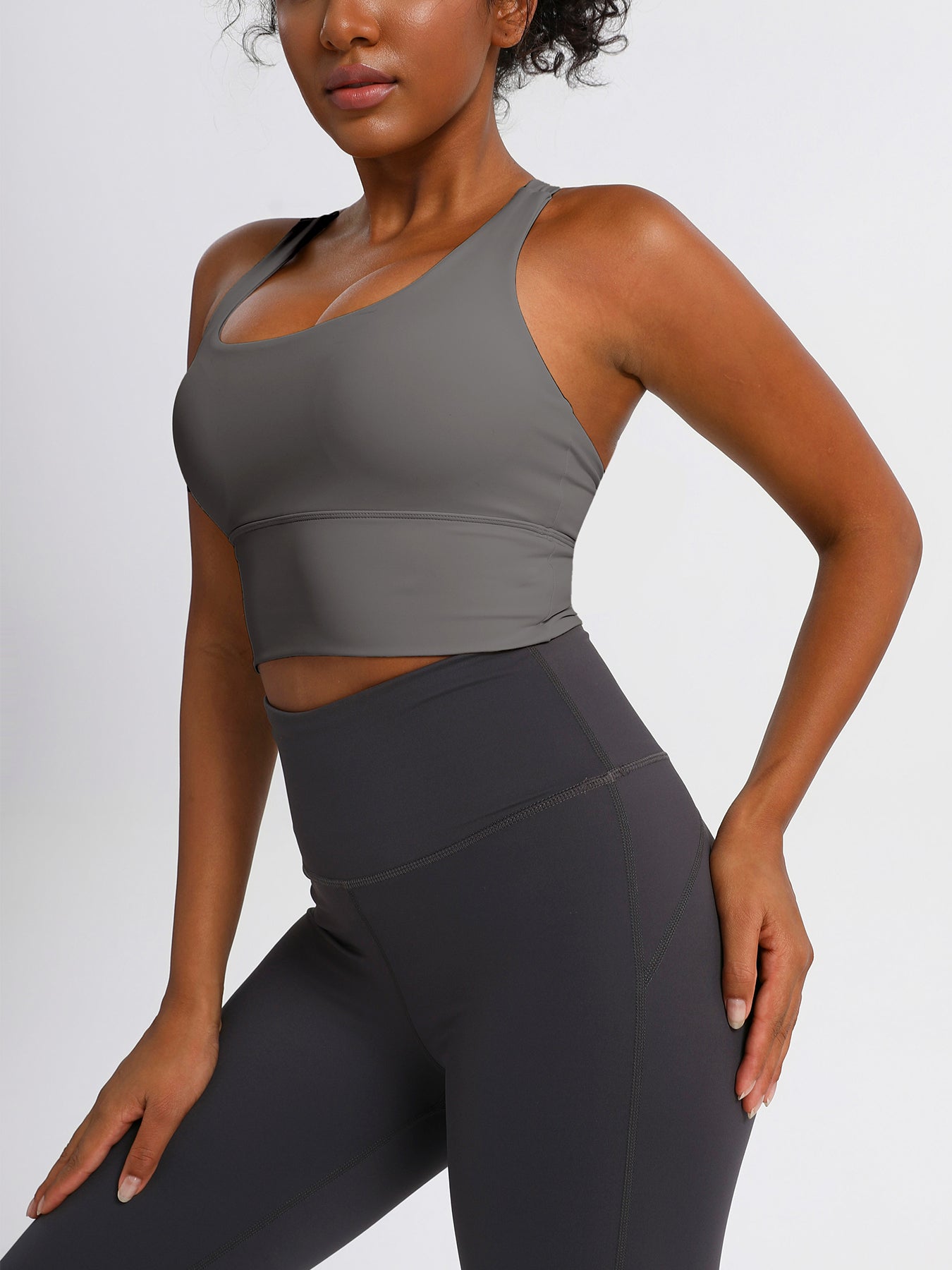 keeper    Nude-feel Cross-back Women's Yoga & Running Sports Bra