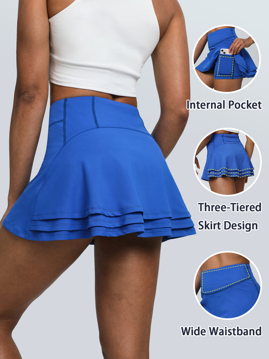 Keeper  3-Layer Pleated A-Line Tennis Skirt
