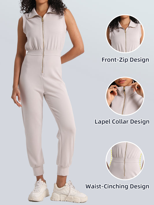 Keeper Sleeveless Zip-Up Jumpsuit