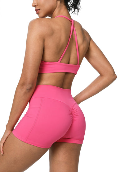 keeper  Nude - feel Cross - back Yoga Sports Bra