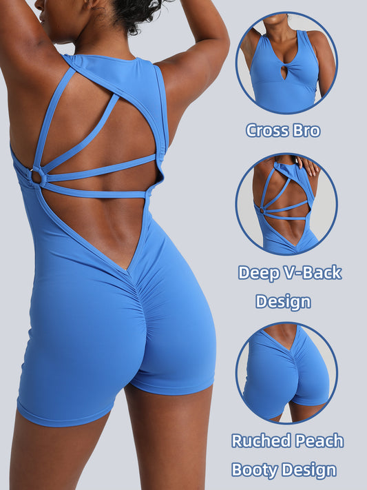 Keeper  "Peach-Lift" Ruched Yoga Bodysuit