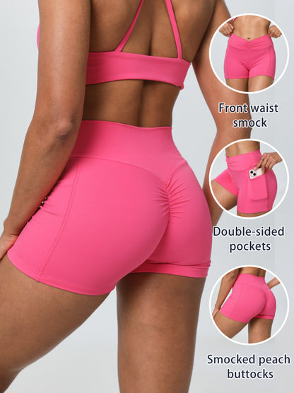 keeper  Nude Pocketed Running Yoga Shorts