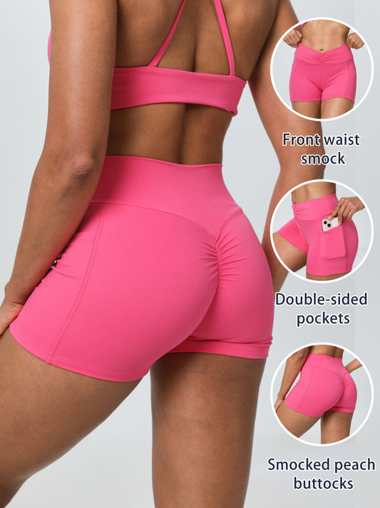 keeper  Nude Pocketed Running Yoga Shorts