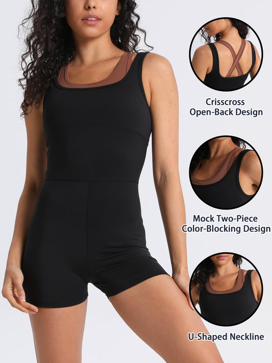 keeper  Tight - fitting Back - baring Yoga Jumpsuit
