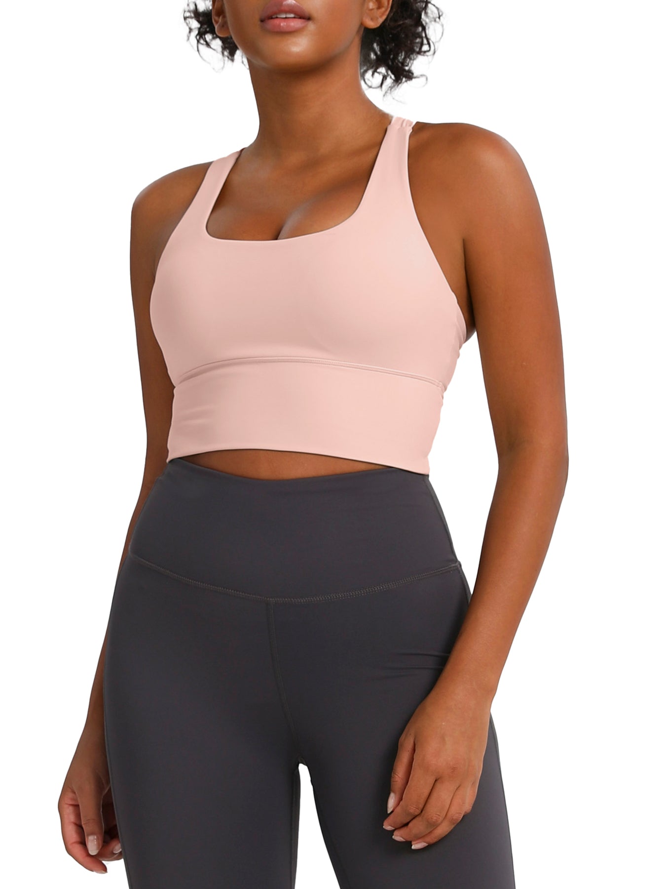 keeper    Nude-feel Cross-back Women's Yoga & Running Sports Bra
