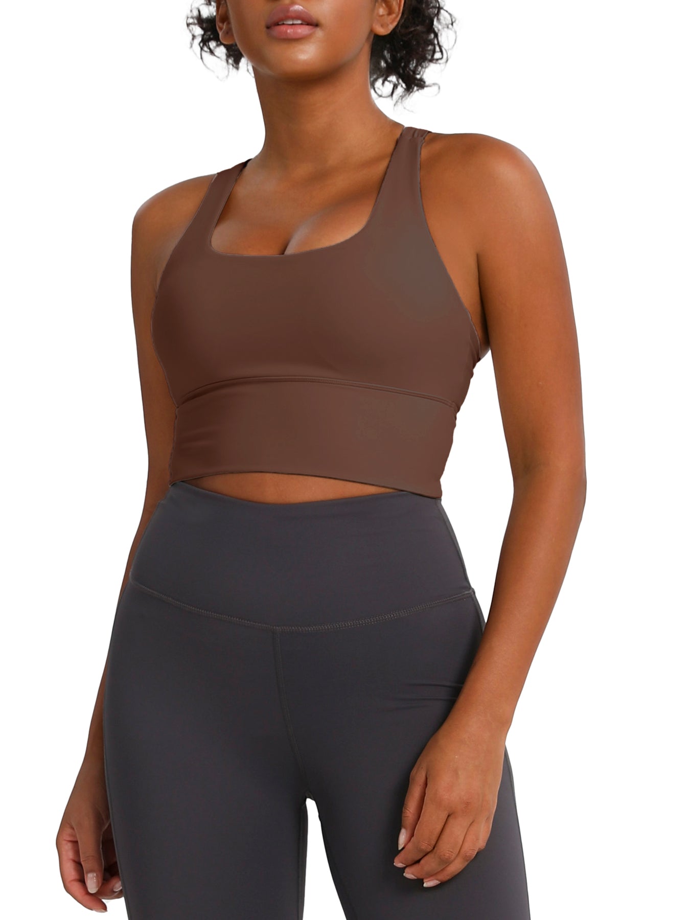 keeper    Nude-feel Cross-back Women's Yoga & Running Sports Bra