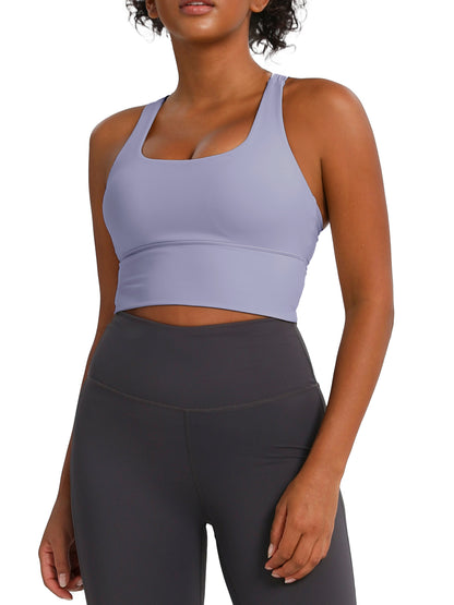 keeper    Nude-feel Cross-back Women's Yoga & Running Sports Bra