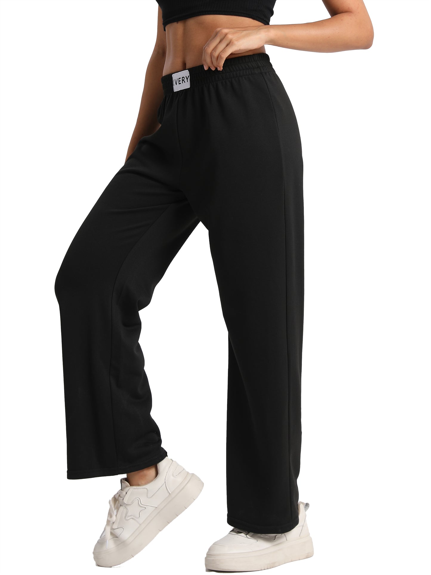keeper  High - waisted Hip - lifting Wide - leg Straight Pants