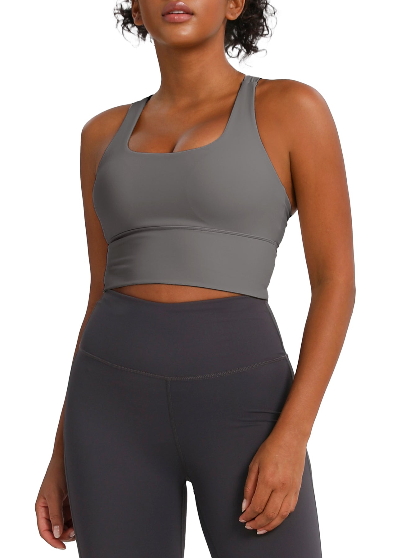 keeper    Nude-feel Cross-back Women's Yoga & Running Sports Bra