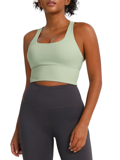 keeper    Nude-feel Cross-back Women's Yoga & Running Sports Bra